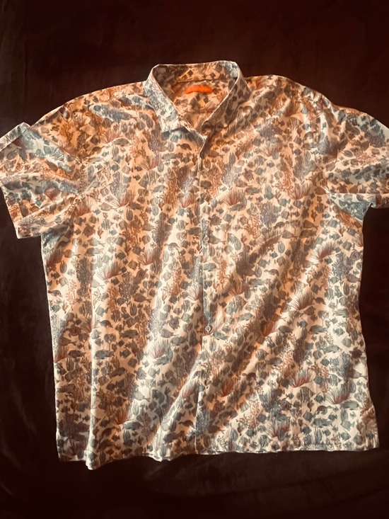 Tori Richard Other - Tori Richard Aloha shirt in Cream, Blue and Brown tropical print